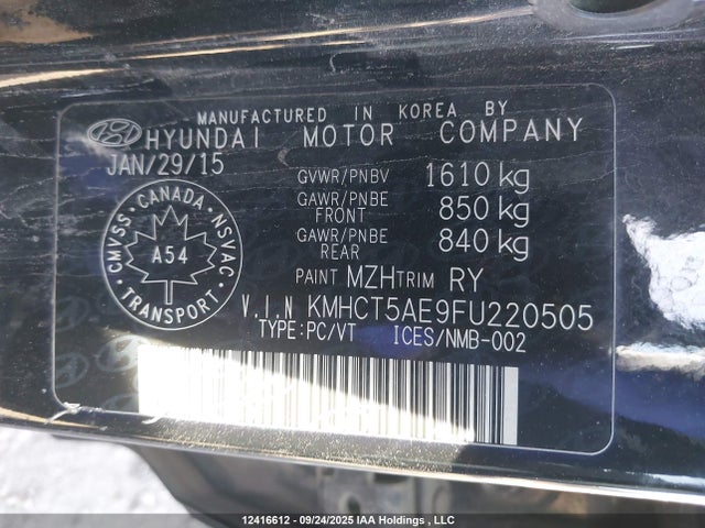 Hyundai dohc gdi gamma 2015 KMHCT5AE9FU220505 Image 9