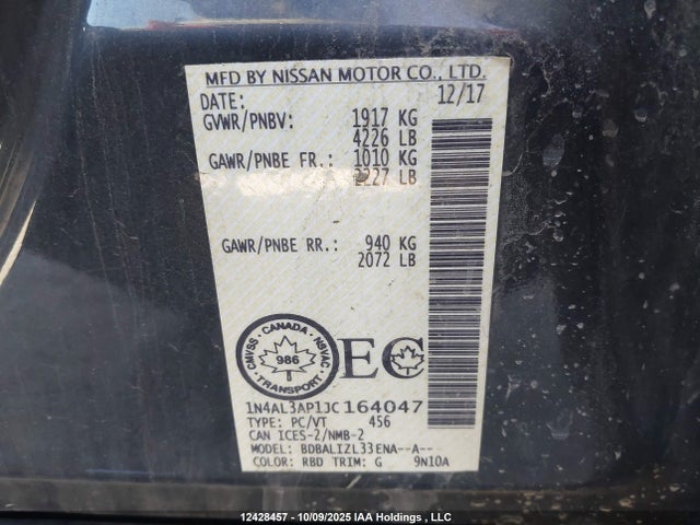 Nissan 2018 2018 1N4AL3AP1JC164047 Image 9