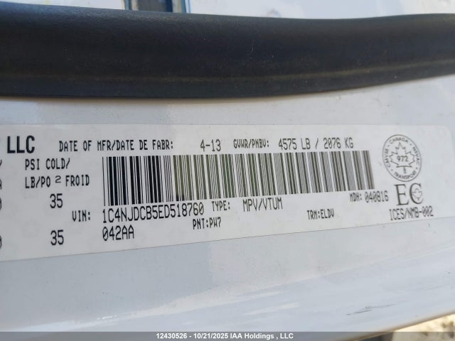Jeep Compass 2014 1C4NJDCB5ED518760 Image 9