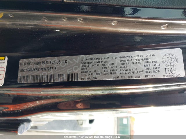 1C4JJXP61MW723718 Jeep Wrangler