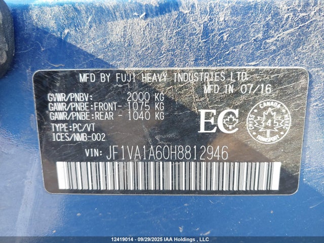 Subaru dib 2017 JF1VA1A60H8812946 Image 18