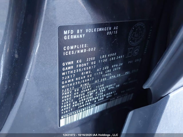 WVGJV7AX6GW536450 Volkswagen Tiguan