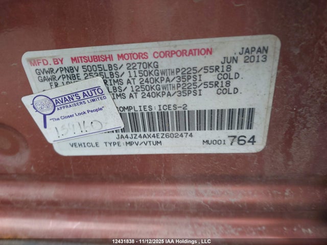 JA4JZ4AX4EZ602474 Mitsubishi OUTLANDER GT