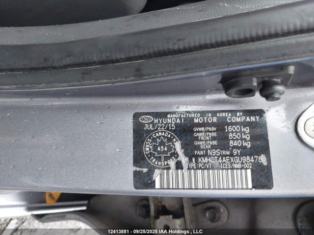 Hyundai dohc gdi gamma 2016 KMHCT4AEXGU984780 Image 9
