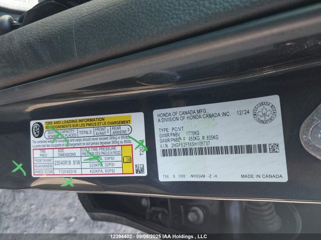 Honda k20c9 2025 2HGFE2F56SH106737 Image 18