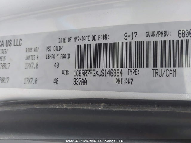 1C6RR7FGXJS146994 RAM 1500 St