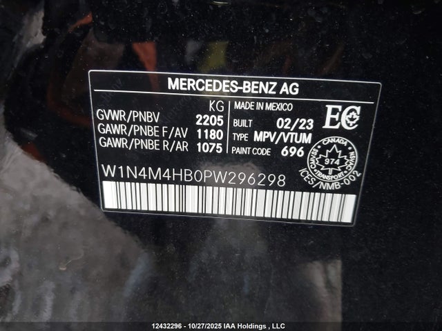 W1N4M4HB0PW296298 Mercedes-Benz Glb 250 4matic