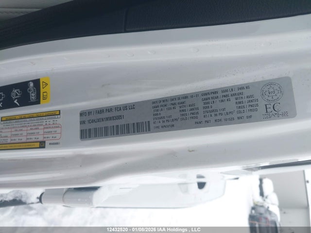 1C4HJXEN1MW830051 Jeep Wrangler Unlimited High Altitude