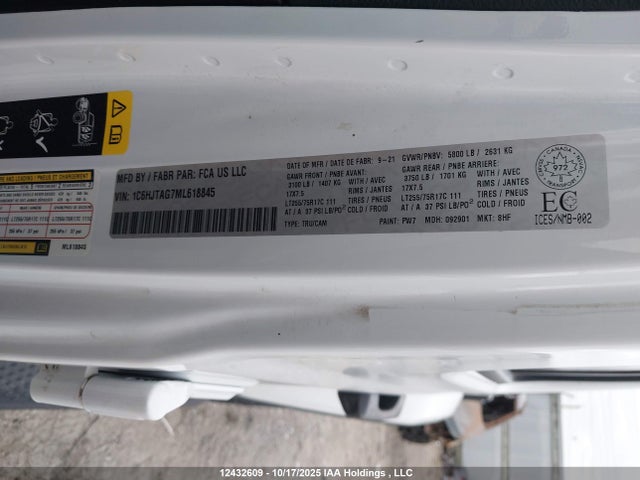 Jeep Gladiator Willys 2021 1C6HJTAG7ML618845 Image 9