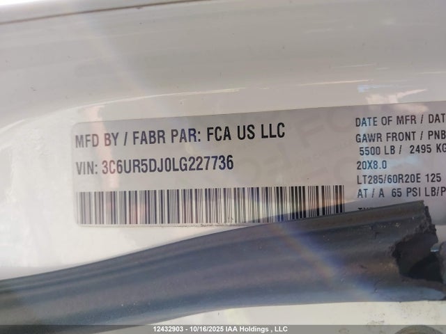 3C6UR5DJ0LG227736 RAM 2500 Big Horn