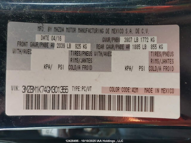 3MZBM1K74GM301355 Mazda pe