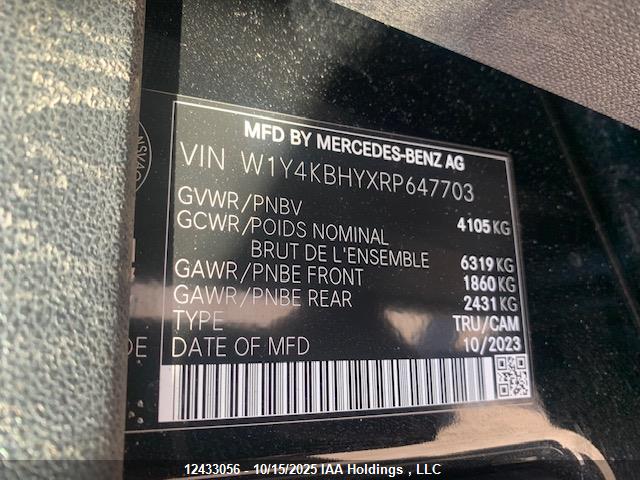 12433056 :رقم المزاد ، W1Y4KBHYXRP647703 vin ، 2024 Mercedes-benz Sprinter Van مزاد بيع