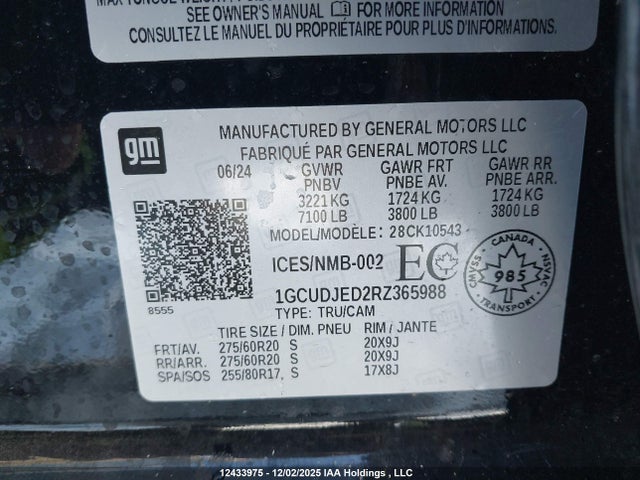 1GCUDJED2RZ365988 Chevrolet Silverado 1500 High Country