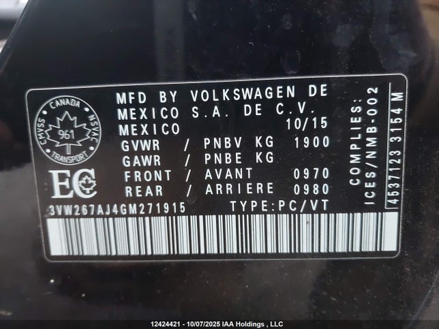 3VW267AJ4GM271915 Volkswagen 1.4t