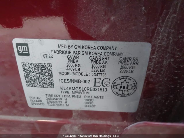 KL4AMGSL0RB031513 Buick Encore Gx Avenir Awd
