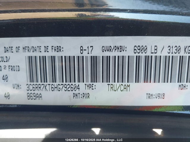 3C6RR7KT6HG792604 RAM 1500