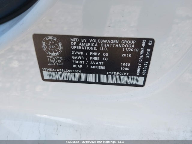 Volkswagen Passat 2020 1VWEA7A38LC006374 Image 9