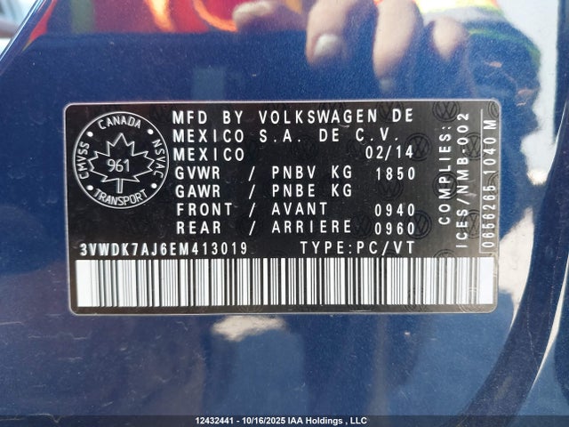 3VWDK7AJ6EM413019 Volkswagen Jetta