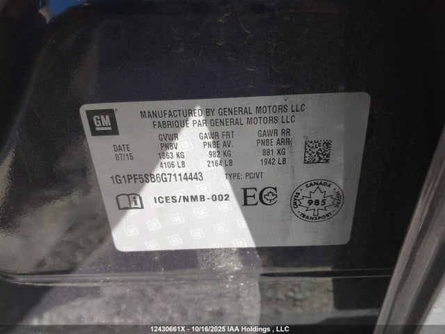 1G1PF5SB6G7114443 Chevrolet luv - vvt, alum, e85 max