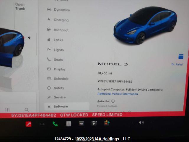 5YJ3E1EA4PF484482 Tesla Model 3 Rear-wheel Drive