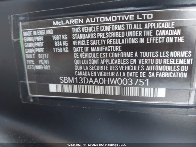 Mclaren 570S 2017 SBM13DAA0HW003751 Image 9