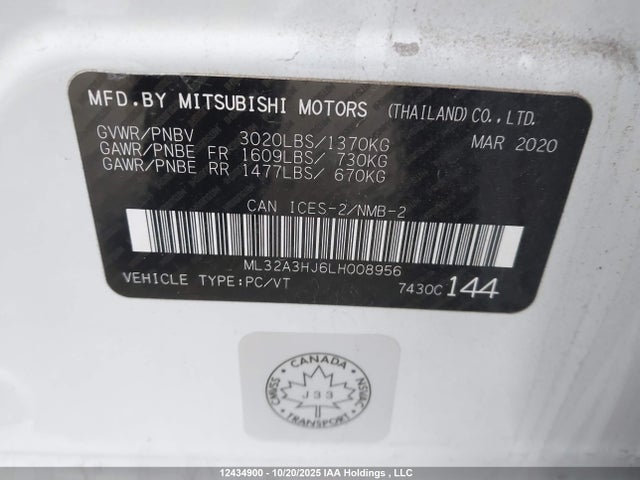 Mitsubishi Mirage 2020 ML32A3HJ6LH008956 Image 19