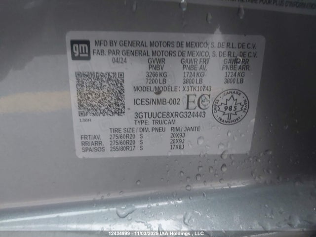 3GTUUCE8XRG324443 GMC Sierra K1500 Elevation