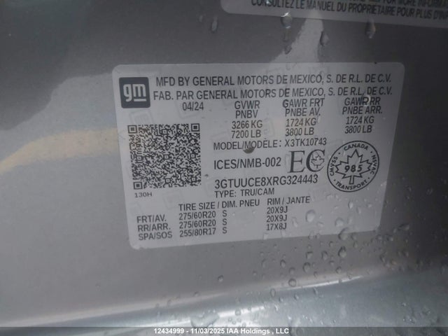3GTUUCE8XRG324443 GMC Sierra K1500 Elevation