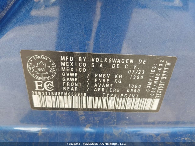 Aukcja sprzedaży 2023 Volkswagen Jetta Gli Autobahn, vin: 3VW2T7BU8PM053946, numer aukcji: 12435243