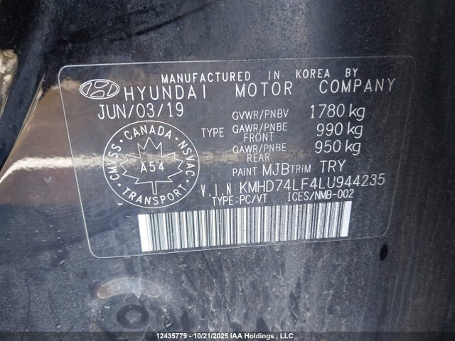 Aukcja sprzedaży 2020 Hyundai Elantra Essential Auto Ivt, vin: KMHD74LF4LU944235, numer aukcji: 12435779