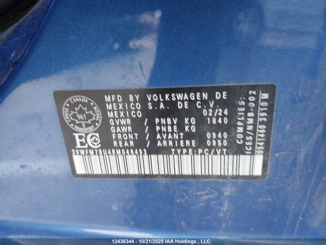 12436344 :رقم المزاد ، 3VWFM7BU4RM046493 vin ، 2024 Volkswagen Jetta مزاد بيع