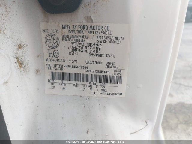 Aukcja sprzedaży 2014 Ford F250 Super Duty, vin: 1FTBF2B64EEA69384, numer aukcji: 12436551