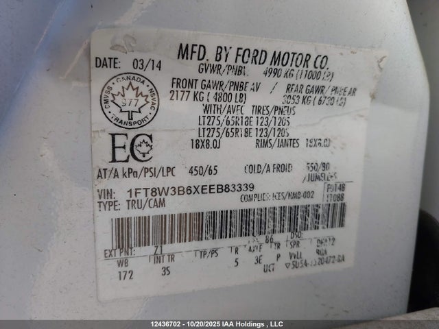 Ford F-350 2014 1FT8W3B6XEEB83339 Image 9