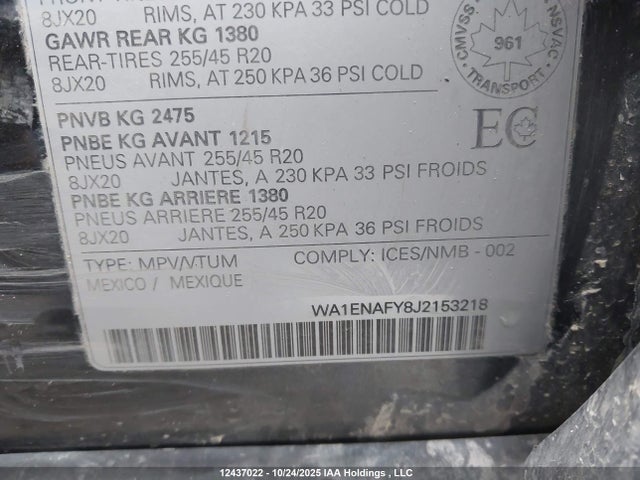 WA1ENAFY8J2153218 Audi Q5 Progressiv S-line
