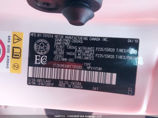 2T2BZMCA9KC195093 Lexus 2gr-fks