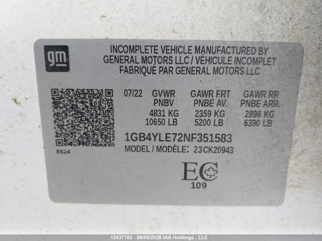 Aukcja sprzedaży 2022 Chevrolet Silverado 2500hd Work Truck, vin: 1GB4YLE72NF351583, numer aukcji: 12437182