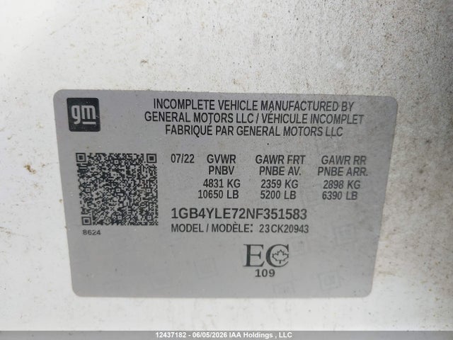 Aukcja sprzedaży 2022 Chevrolet Silverado 2500hd Work Truck, vin: 1GB4YLE72NF351583, numer aukcji: 12437182