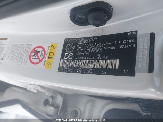 12437244 :رقم المزاد ، JTJBARBZ0K2194734 vin ، 2019 Lexus Nx 300 مزاد بيع
