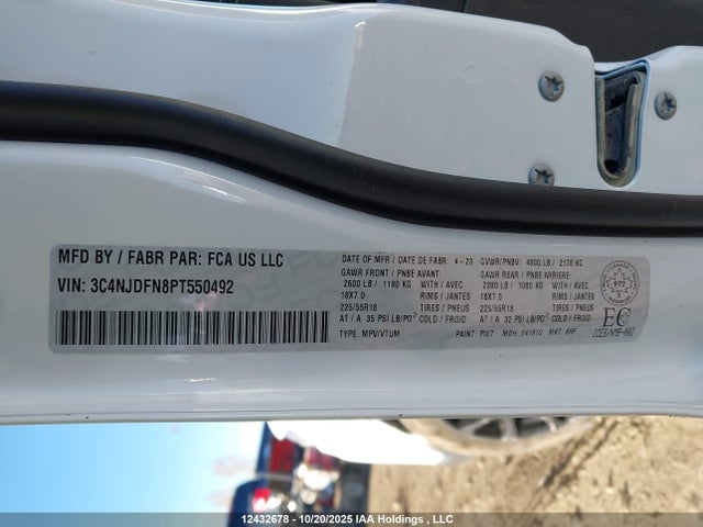 Продажа на аукционе авто 2023 Jeep Compass Altitude, vin: 3C4NJDFN8PT550492, номер лота: 12432678