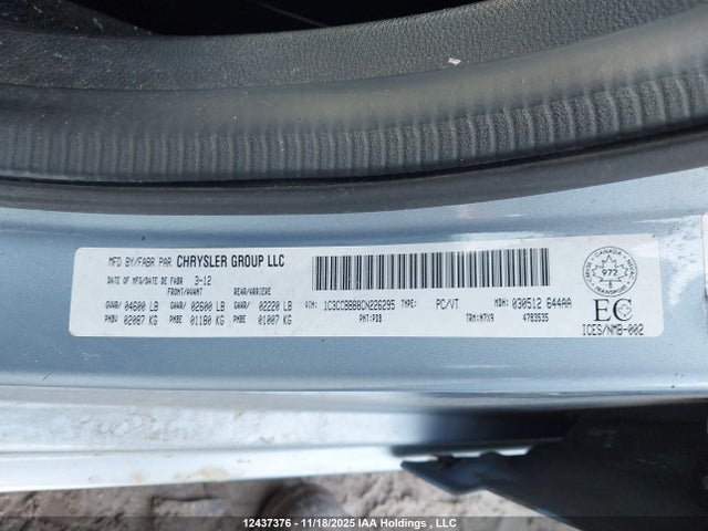 Auction sale of the 2012 Chrysler 200 Touring, vin: 1C3CCBBB8CN226295, lot number: 12437376