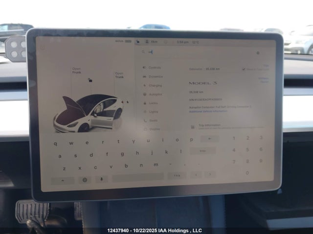 5YJ3E1EA0PF438809 Tesla Model 3 Rwd