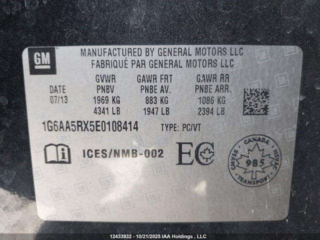 1G6AA5RX5E0108414 Cadillac ltg