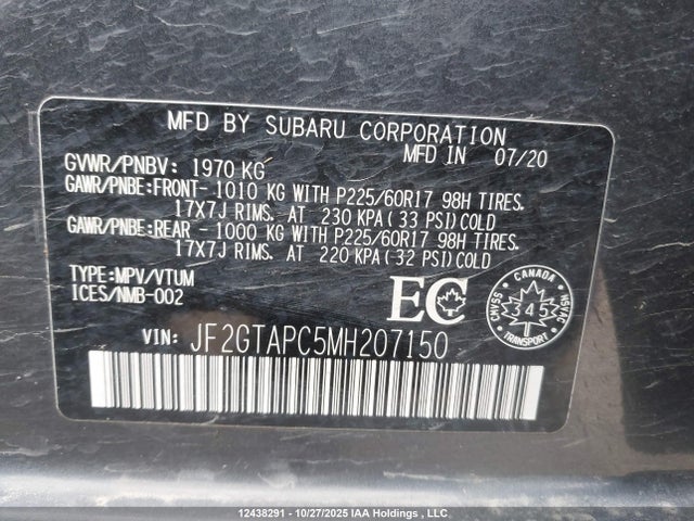 Subaru Crosstrek Touring 2021 JF2GTAPC5MH207150 Image 19
