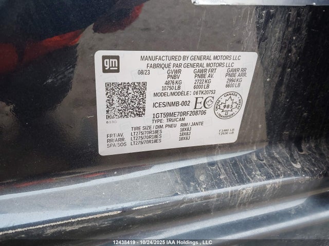 Aukcja sprzedaży 2024 Gmc Sierra K2500 Sle, vin: 1GT59ME70RF208706, numer aukcji: 12438419