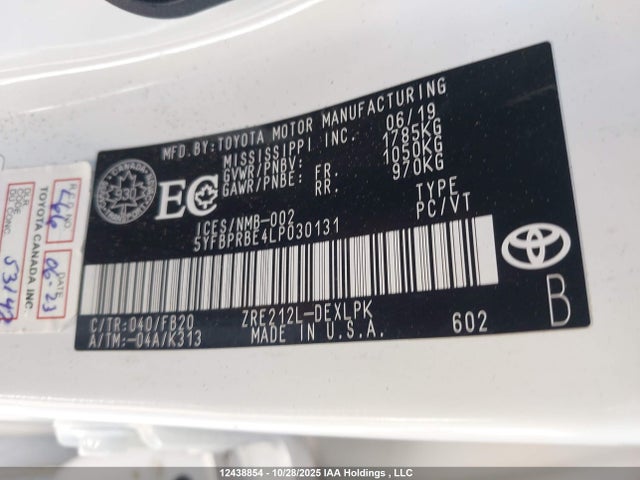 5YFBPRBE4LP030131 Toyota COROLLA LE