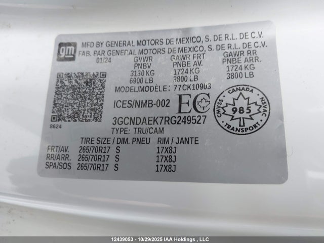 3GCNDAEK7RG249527 Chevrolet Silverado K1500