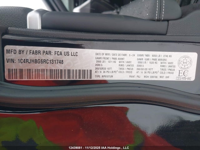 1C4RJHBG6RC131748 Jeep Grand Cherokee