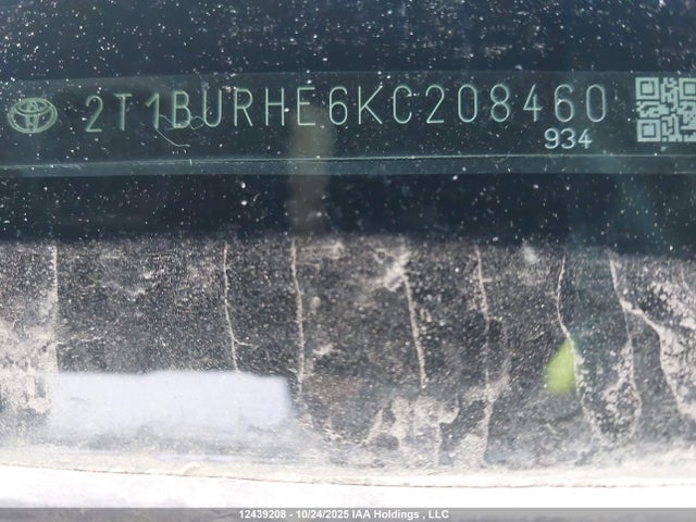 12439208 :رقم المزاد ، 2T1BURHE6KC208460 vin ، 2019 Toyota Corolla Le مزاد بيع