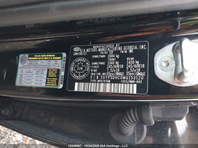 5XYP3DHC0MG153120 KIA kmc gdi lambda-ii