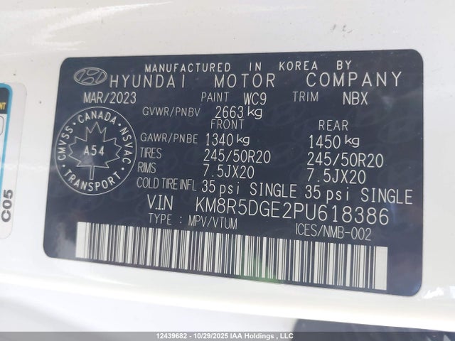 Aukcja sprzedaży 2023 Hyundai Palisade Ultimate Calligraphy, vin: KM8R5DGE2PU618386, numer aukcji: 12439682